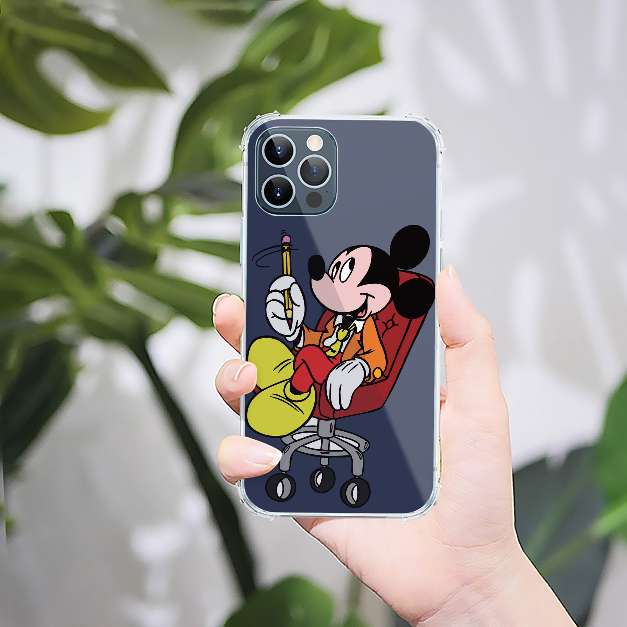 （画像用） ミッキーマウス Mickey Mouse 【iPhone 12シリーズ対応】透明スマホケース（クリアソフトケース）